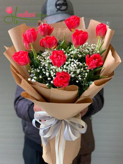 Bó hoa tulip đỏ thiết tha