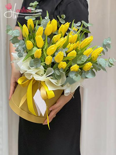 Hộp hoa tulip vàng - Uơm nắng