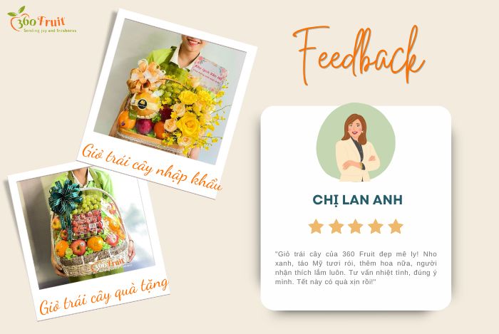 Đánh giá của khách khi mua giỏ trái cây nhập khẩu giao gần Ecopark Văn Giang 