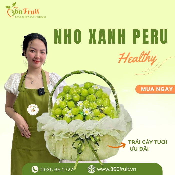 360 Fruit - Địa chỉ mua nho xanh Peru chất lượng