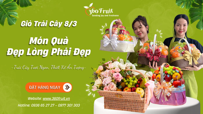 giỏ trái cây 8/3 - món quà đẹp lòng phái đẹp