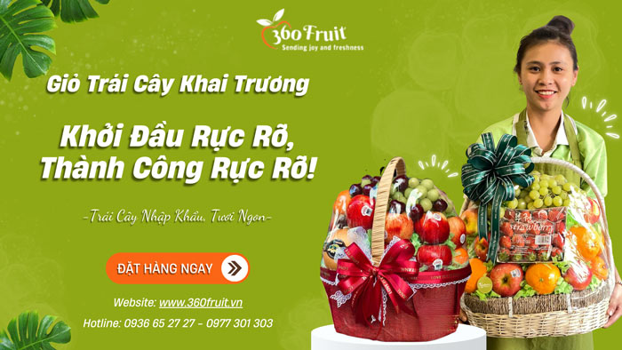 giỏ trái cây khai trương - khởi đầu rực rỡ, thành công rực rỡ