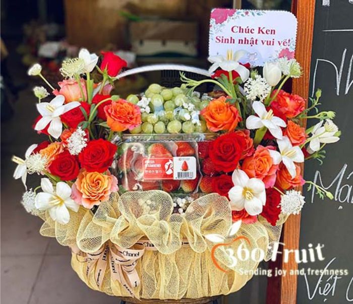 Giỏ quà trái cây đẹp tặng sinh nhật