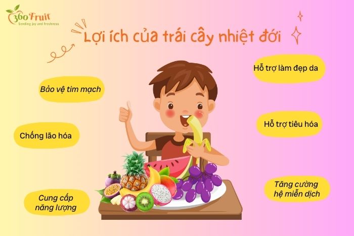 Lợi ích sức khỏe của các loại trái cây nhiệt đới 