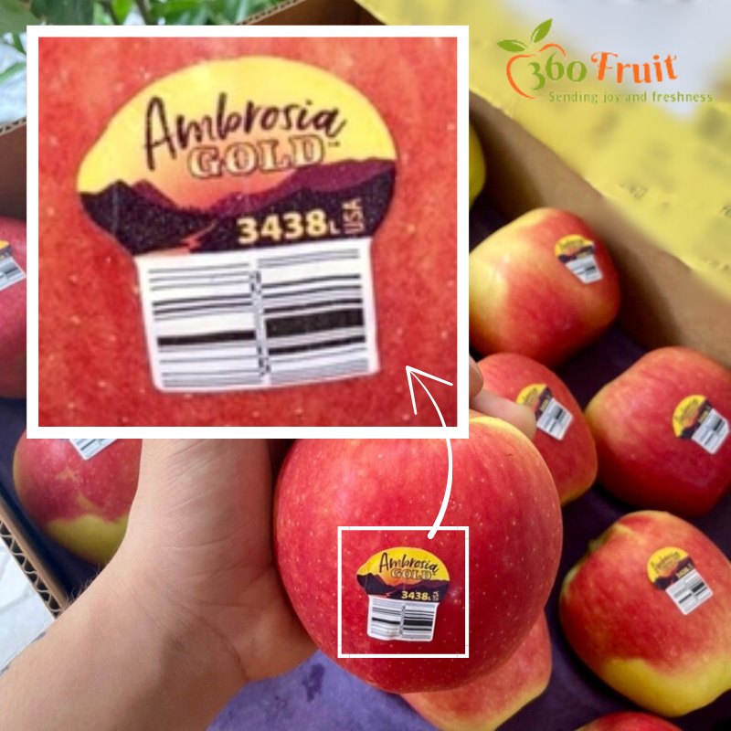 Táo ambrosia 3438 được phân loại theo mã PLU quốc tế