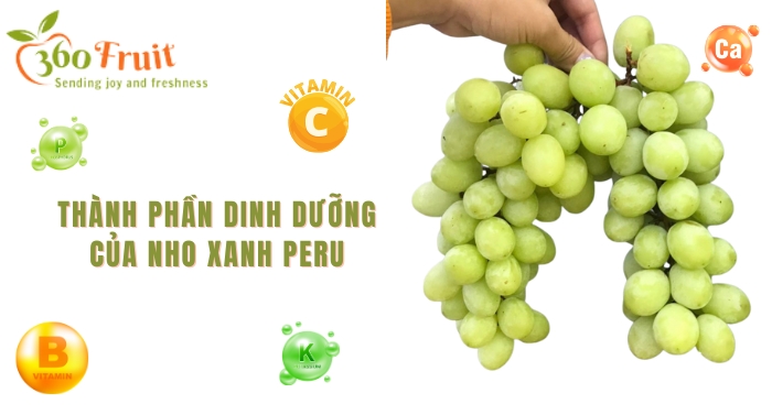 Thành phần dinh dưỡng trong nho xanh Peru