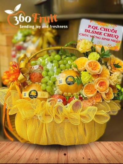 Giỏ trái cây tài lộc tặng sếp, đối tác