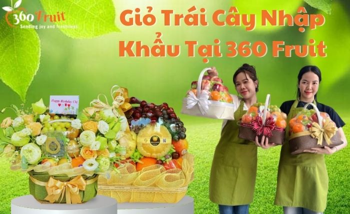 Giỏ trái cây cherry vàng làm quà tặng