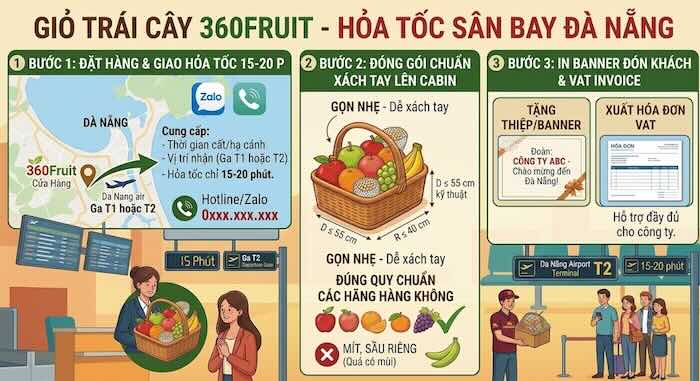 Giỏ trái cây sân bay Đà Nẵng
