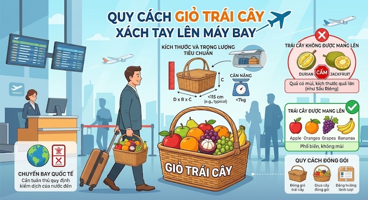 Quy cách đóng gói giỏ trái cây