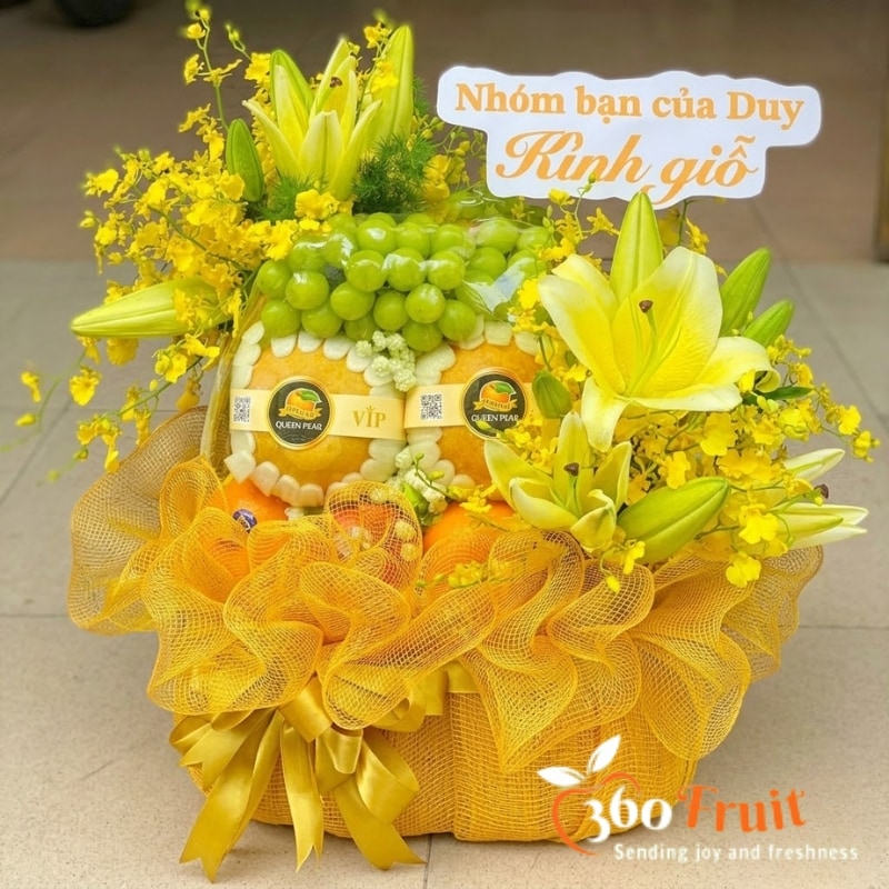 giỏ trái cây đi đám giỗ bạn bè ghi gì