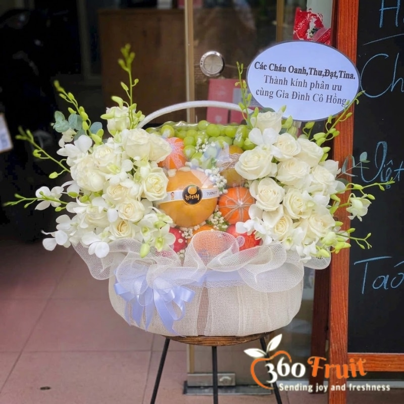 giỏ trái cây đi đám giỗ sui gia ghi gì