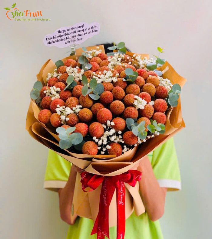 Bó hoa trái cây nhập khẩu mừng ngày kỷ niệm