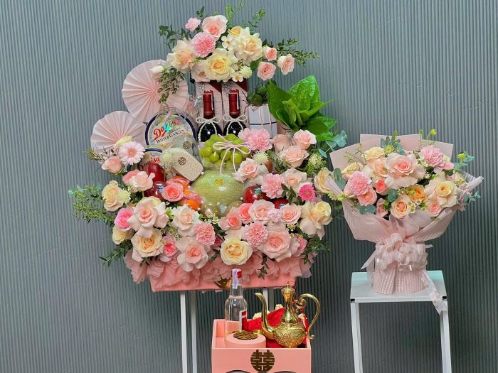 Giỏ trái cây hỏi vợ đầy đủ lễ vật