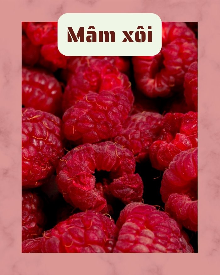 mâm xôi là loại hoa quả chứa nhiều vitamin e