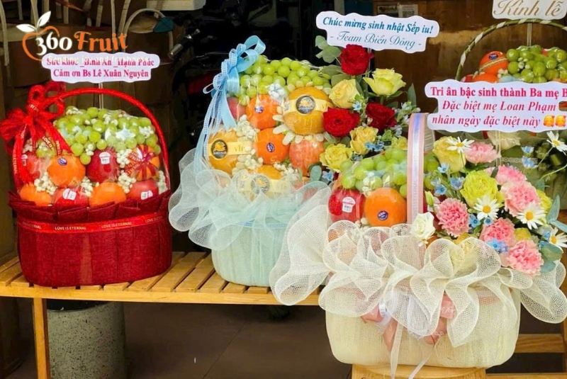 tự chọn kiểu dáng giỏ quà trái cây