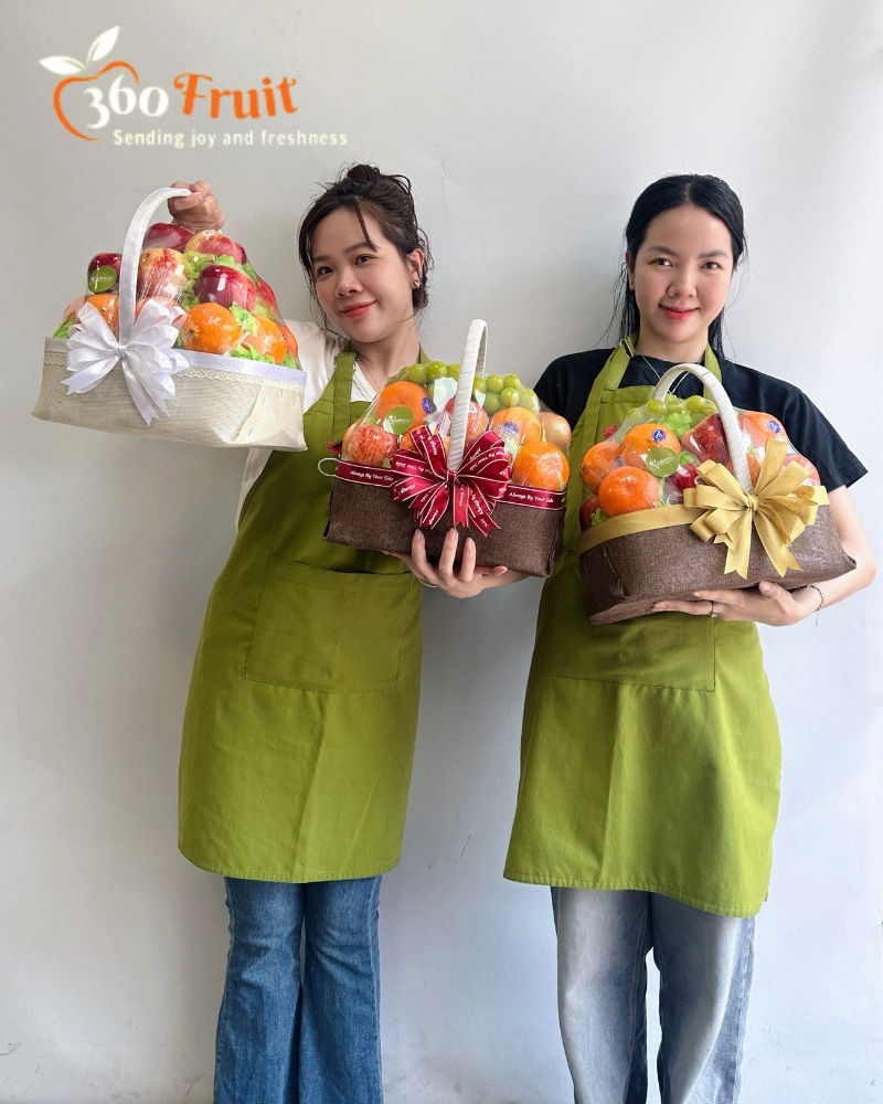 Cam kết chất lượng dịch vụ gói giỏ trái cây theo yêu cầu của 360 Fruit