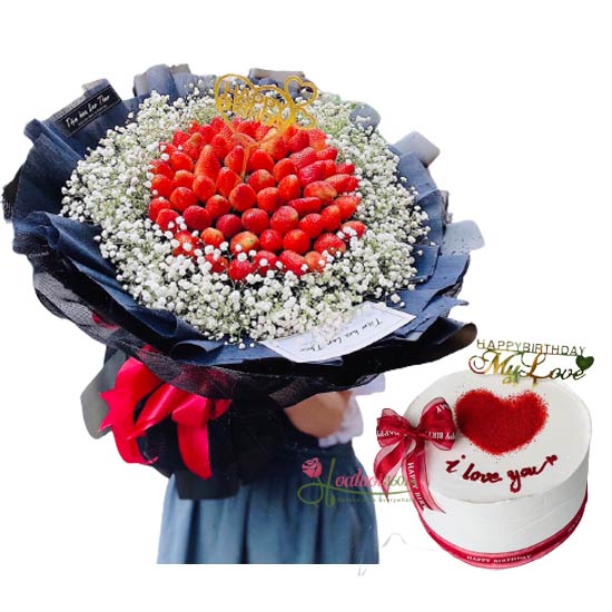 Combo hoa và bánh sinh nhật tặng người yêu - Hoatuoi360